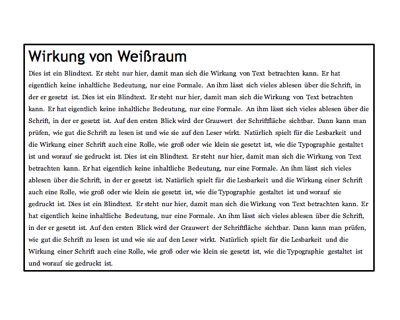 Text ohne Weißraum